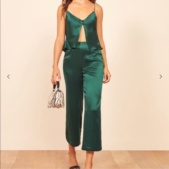 Reformation Jules Two Piece Silk Set size 4